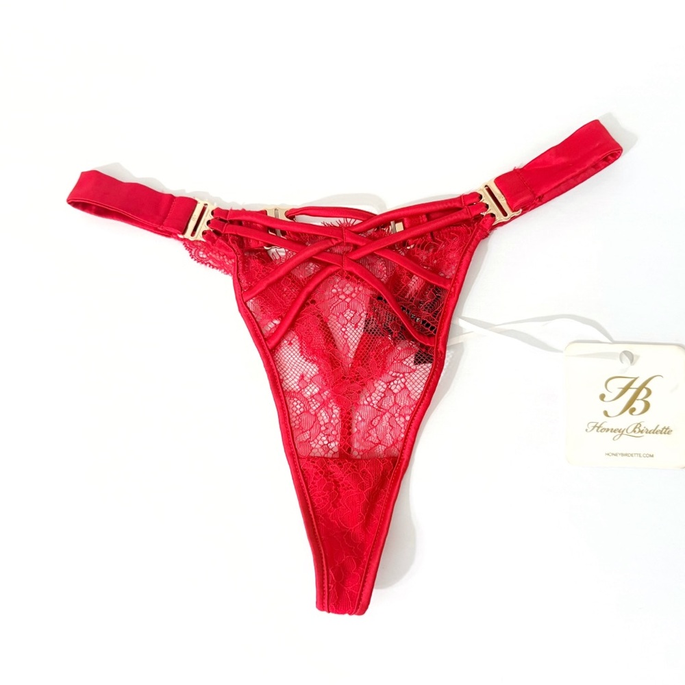 HONEY BIRDETTE TESSA RED LACE THONG UNDIES